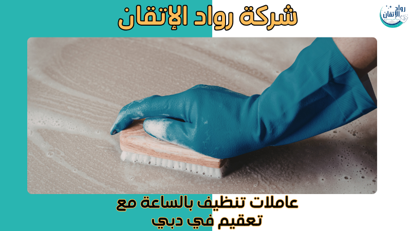 عاملات تنظيف بالساعة مع تعقيم في دبي